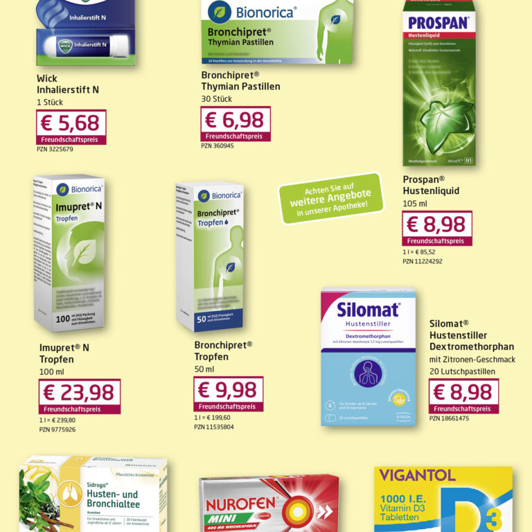 Oktober-Angebote Marien-Apotheke Ebersberg: Immunsystem, Schnupfen, Husten, Schlaf